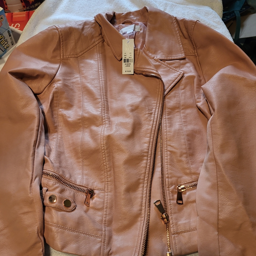 Real leather jacket and dress combo